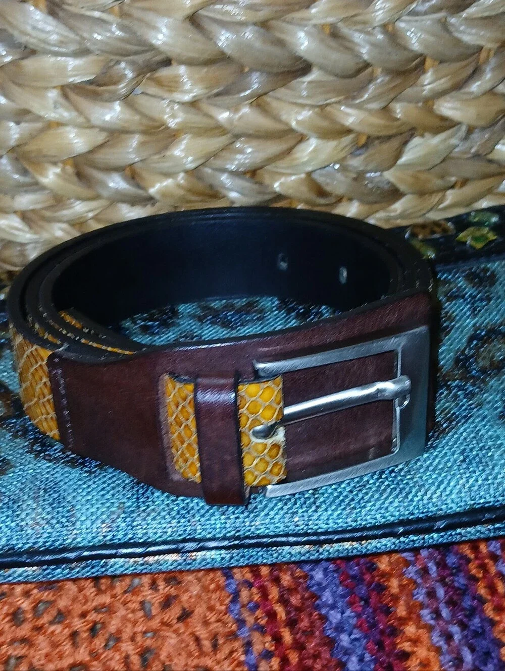 Just Cavalli Snake Print Leather Belt Made In Italy NWOT Suze 95/110